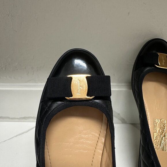 Salvatore Ferragamo Rufina Quilted Ballet Flats Black - Picture 13 of 16